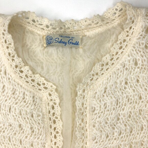 Vintage 50s Sidney Gould Loose Knit Lambswool Cardigan Sweater Lined - Picture 7 of 7